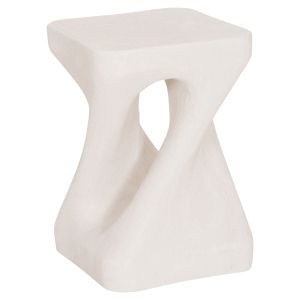 Square stool Santorini HM18337 polyresin - black white 30X30X45CM.