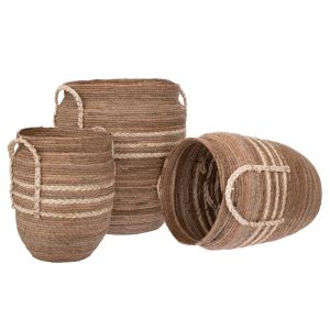 Set of 3 natural rope baskets