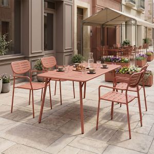 Moraja Deraby 5-piece set, terracotta, metal, 140x80x72cm