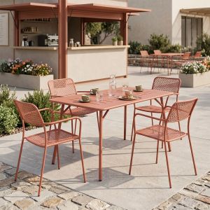 Moraja Federal 5-piece set, terracotta, metal, 140x80x72 cm