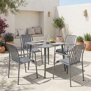 Heven Vista table and chairs set 5 pieces anthracite aluminum 80x80x72cm