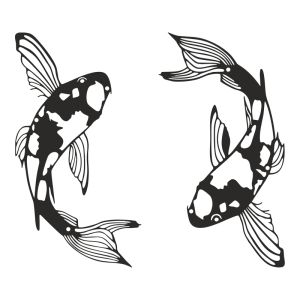 Set of 2 Konda wall decorations, black metal, 17x0.15x32cm