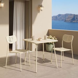 Moraja Deraby I 3-piece set, cream metal, 70x70x73cm