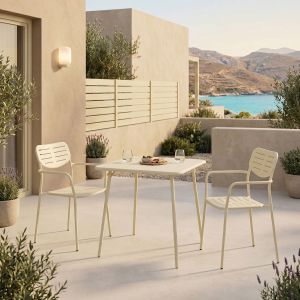 Moraja Deraby 3-piece set, cream metal, 70x70x73cm