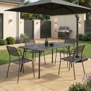 Moraja Federal 5-piece set, black metal, 140x80x72 cm