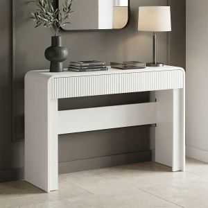 Zaplen MDF console table in white color 110x38x75cm