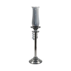 Кристален свещник FL6615 сив цвят 15X49СМ