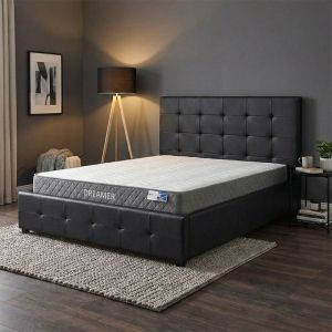 Легло с матрак и място за съхранение Roi-Dreamer pu черно 160x200см