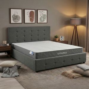 Легло с матрак и място за съхранение Roi-Dreamer плат антрацит 160x200см