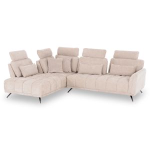 Left corner 5-seater sofa Myron SM3318.02L ecru fabric 290X110-225X110H