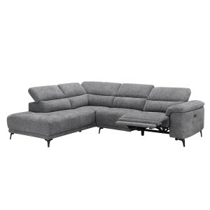 Left corner 5-seater sofa with adjustable backrest Commodus SM3315.01L gray fabric 275X231X77H