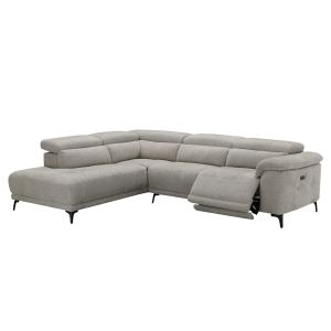 Left corner 5-seater sofa with adjustable backrests Commodus SM3315.02L beige fabric 275X231X77 cm.