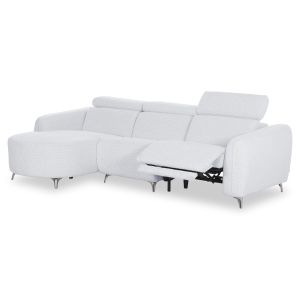 Left corner three-seater sofa with adjustable backrest Valente SM3317.01L light gray fabric 275X160X104H