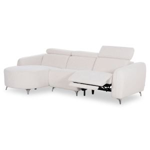 Left corner three-seater sofa with adjustable headboard Valente SM3317.02L beige fabric 275X160X104H