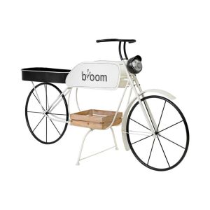Метален декоративен ретро мотоциклет Bloom бяло-черен цвят 188X57X103СМ