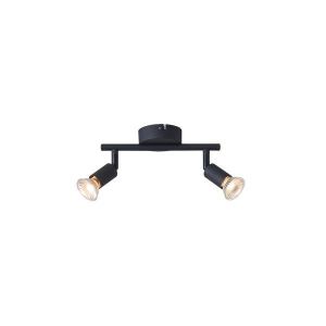 Метален подвижен точков прожектор 2 светлини 2XGU10 Max 7W 220X80X125ММ черен Arte Illumina Vorras