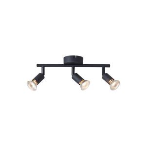 Метален подвижен точков прожектор 3 светлини 3XGU10 Max 7W 300X80X125 мм черен Arte Illumina Vorras