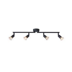 Метален подвижен точков прожектор 4 светлини 4XGU10 Max 7W 600X80X125 мм черен Arte Illumina Vorras
