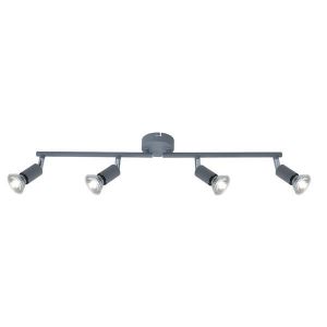 Метален подвижен точков прожектор 4 светлини 4XGU10 Max 7W 600X80X125ММ сив Arte Illumina Vorras