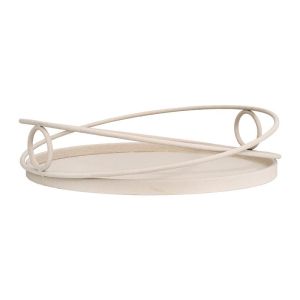 Metal tray FL620122 cream color 38X9CM