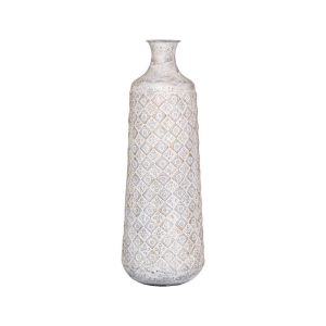 Metal decorative floor vase FL0517 antique silver color 23X23X63CM