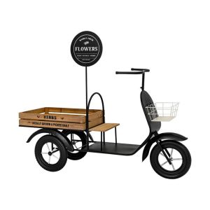 Метална декоративна ретро триколка Herbs черен цвят 135X44X106СМ