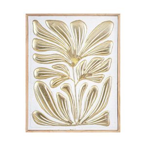 Metal plate with leaves FL1945 white-gold color 67X4X86CM