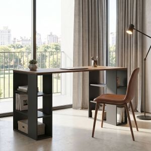 Офис бюро Praga антрацит-сонома 140x60x75см
