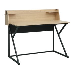 Офис бюро Spaco в естествен нюанс - черни метални крака 123x61.5x100.5см