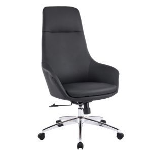 Office chair Bekker HM18359.01 black artificial leather - chrome base 67X67X126ВСМ.