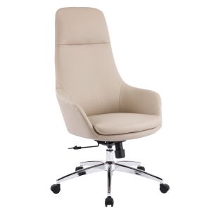 Office chair Bekker HM18359.02 beige artificial leather - chrome base 67X67X126ВСМ.