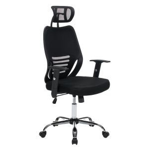 Office chair HM1206.01 black mesh fabric - chrome base 63X64X122ВСМ.