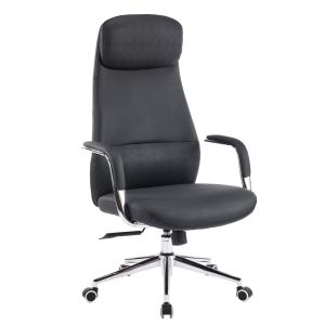 Office chair Sonty HM18354.01 black artificial leather - chrome base 64X68X125ВСМ.