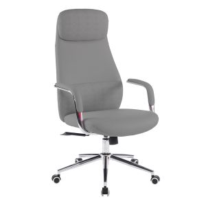 Office chair Sonty HM18354.10 gray artificial leather - chrome base 64X68X125ВСМ.