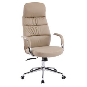 Office chair Teeter HM18355.02 beige artificial leather - chrome base 67X66X121ВСМ.