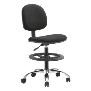 Office chair with footrest Dromen HM1210.01 black fabric - chrome base 48X60X130ВСМ.