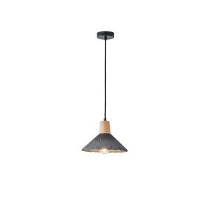 Chandelier rubber wood-concrete single lamp 1XΕ27 Max 15W Ø250X1680MM black Arte Illumina Gesso