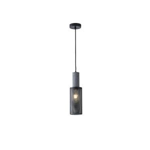 Concrete and metal chandelier, single lamp, 1XΕ27 Max 15W Ø100X1840MM, black, Arte Illumina Scouro