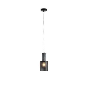 Concrete and metal chandelier, single lamp, 1XΕ27 Max 15W Ø120X1760MM, black, Arte Illumina Scouro
