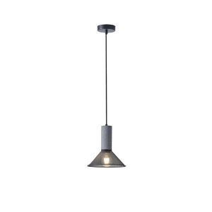 Concrete and metal chandelier, single lamp, 1XΕ27 Max 15W Ø210X1720MM, black, Arte Illumina Scouro