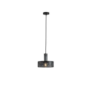 Concrete and metal chandelier, single lamp, 1XΕ27 Max 15W Ø255X1700MM, black, Arte Illumina Scouro