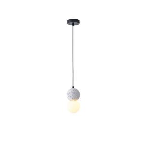 Concrete and glass chandelier, single lamp, 1ΧG9 Max 7W Ø100X1710MM, white, Arte Illumina Salpico