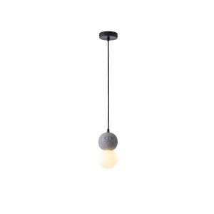 Concrete and glass chandelier, single lamp, 1ΧG9 Max 7W Ø100X1710MM, gray, Arte Illumina Salpico