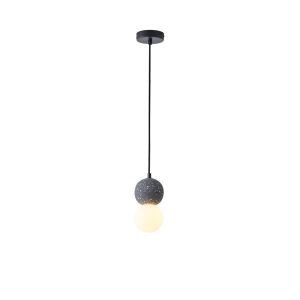 Concrete and glass chandelier, single lamp, 1ΧG9 Max 7W Ø100X1710MM, black, Arte Illumina Salpico