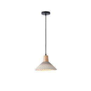 Rubber chandelier, wood-concrete, single lamp, 1XΕ27 Max 15W Ø250X1680 mm, khaki, Arte Illumina Gesso