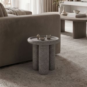 Side table Nenxia Stone grey matt MGO D40x45cm