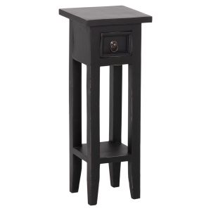 Side table Ramu HM9484.02 mahogany wood with drawer in black 25X25X66.5 cm.