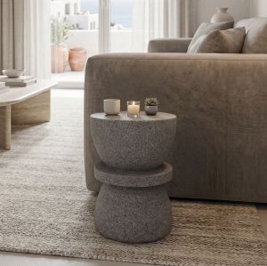 Side table Stone Sezano gray matte MGO D34x45cm