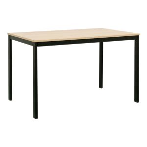 Extendable table Extento in natural color with black metal legs 120-180x74x75cm