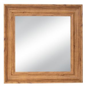 Светлокафяво квадратно огледало (дървен ефект) 60X60 см